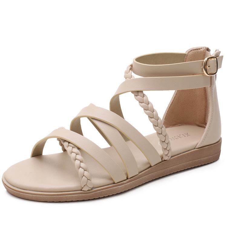 Sandálias femininas casuais, sandálias boêmias, verão, plus size 41-43, sandálias romanas de tecido de verão JZJ-1477-7