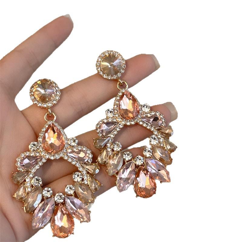 Silbernadel Hofstil Strass-Wassertropfen-Ohrstecker – Luxuriöse, Hochwertige, Modische Ohrstecker-Accessoires
