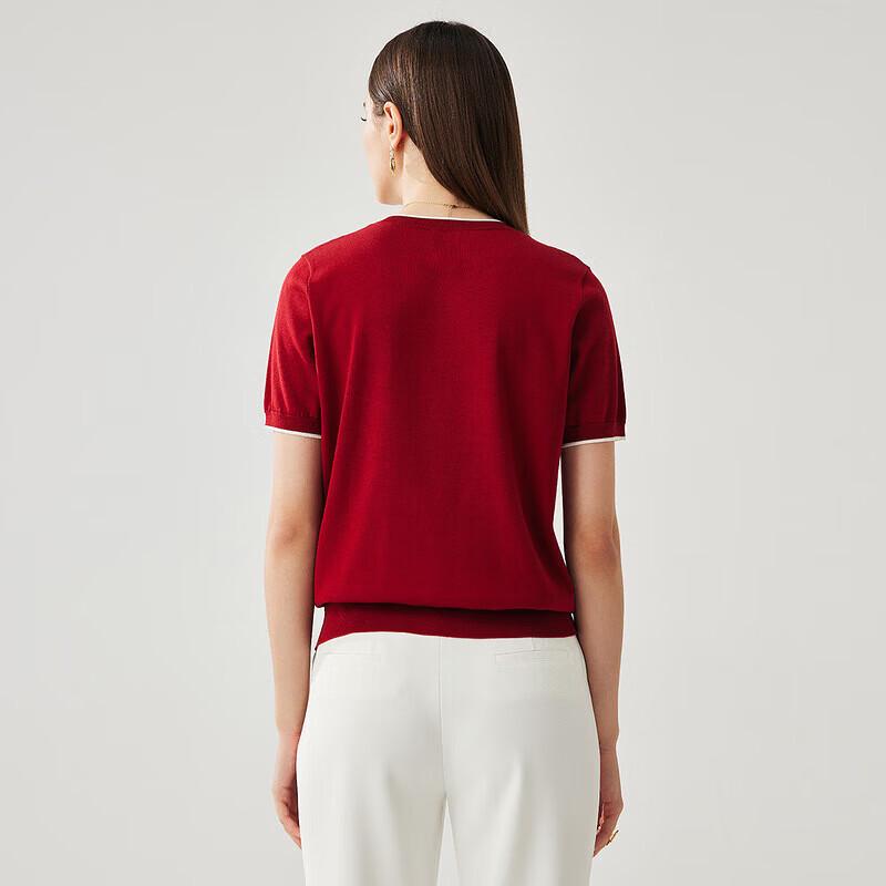 Zhaojun Women's Spring/Summer Embroidered Knit Short Sleeve Cardigan