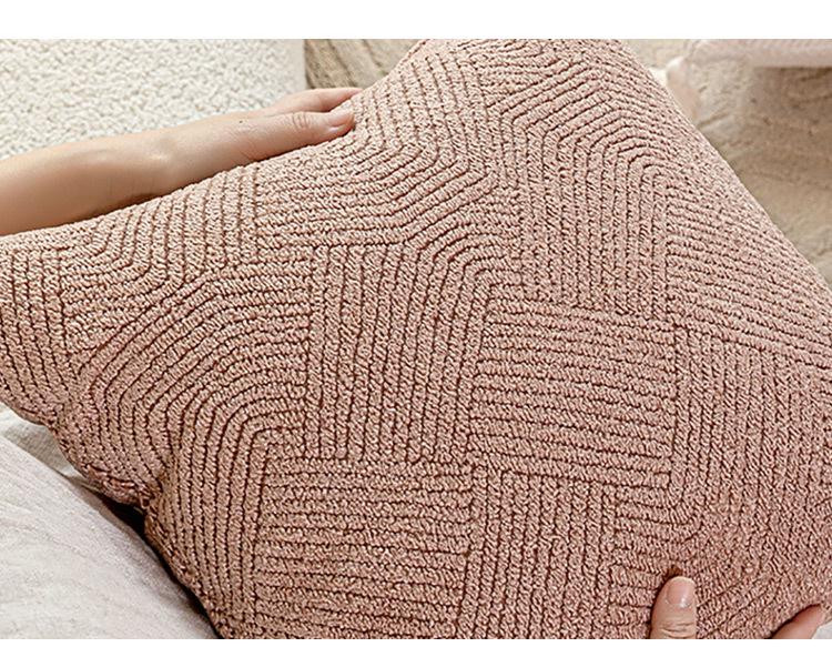 Maillard Vintage-Style Double-Sided Throw Pillow - Brown Beige Textured Cushion for Living Room Sofa Decor