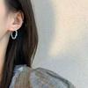S925 Japanese And Korean Tide Personalized Broken Silver Color Beaded Stud Earrings Women'S Light Luxury Niche High-End Design Earrings