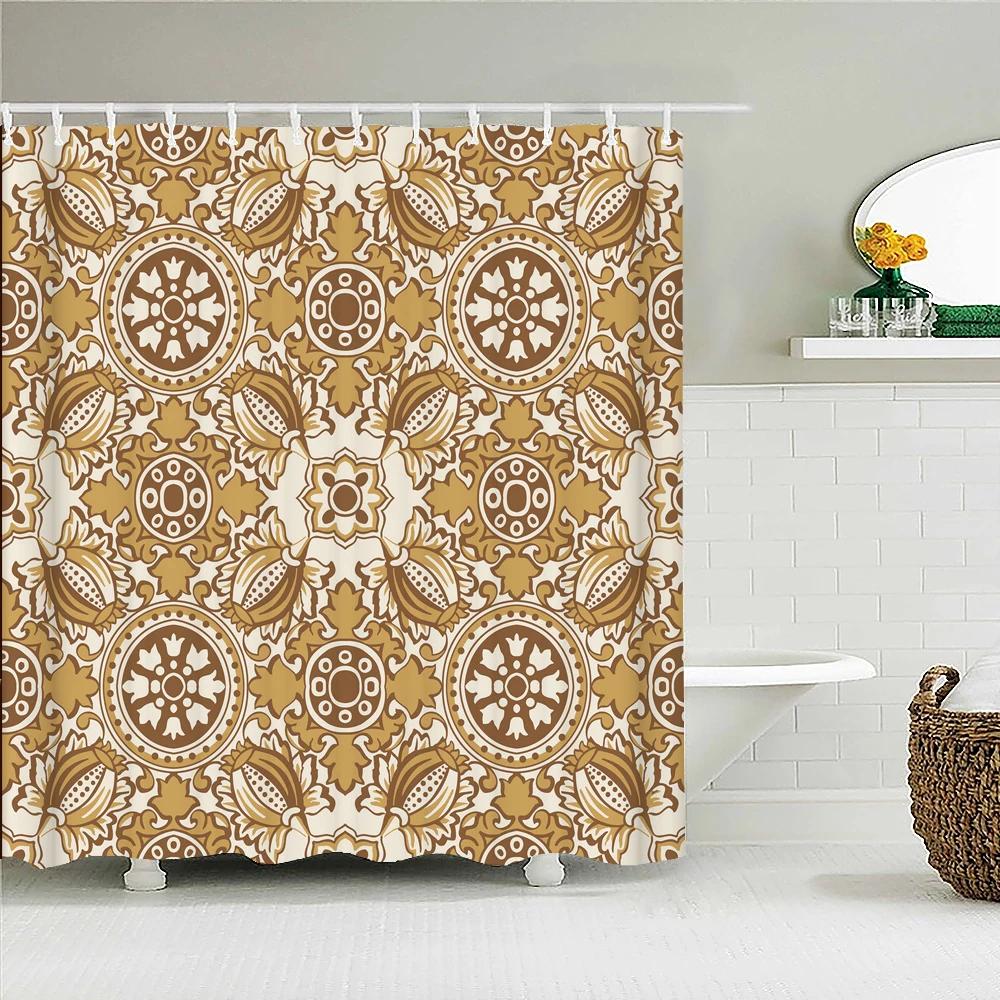 

Waterproof Fabric Shower Curtain For Bathroom Colorful Bohemian Print Bathtub Curtains Polyester Bathroom Curtain With 12 Hooks W60H190(CM)-1 Pcs