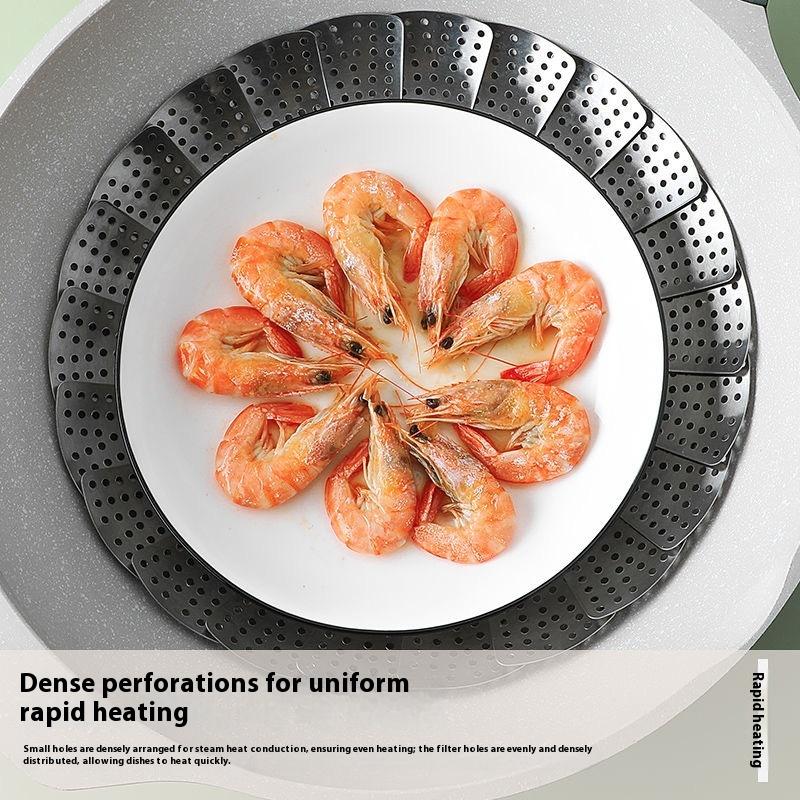 9/11Inch Stainless Steel Lotus Steaming Tray Folding Food Steamer Vegetable Fruit Food Basket Mesh Steamer Rack Cooking Cookware