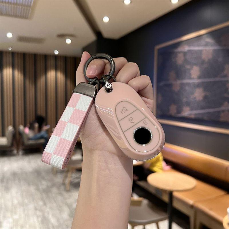 

Tpu Car Key Case Remote Cover Shell Holder Female Bag Fob For Mercedes Benz New C260L E300L S400L Eqe Glc Cle C E S Class
