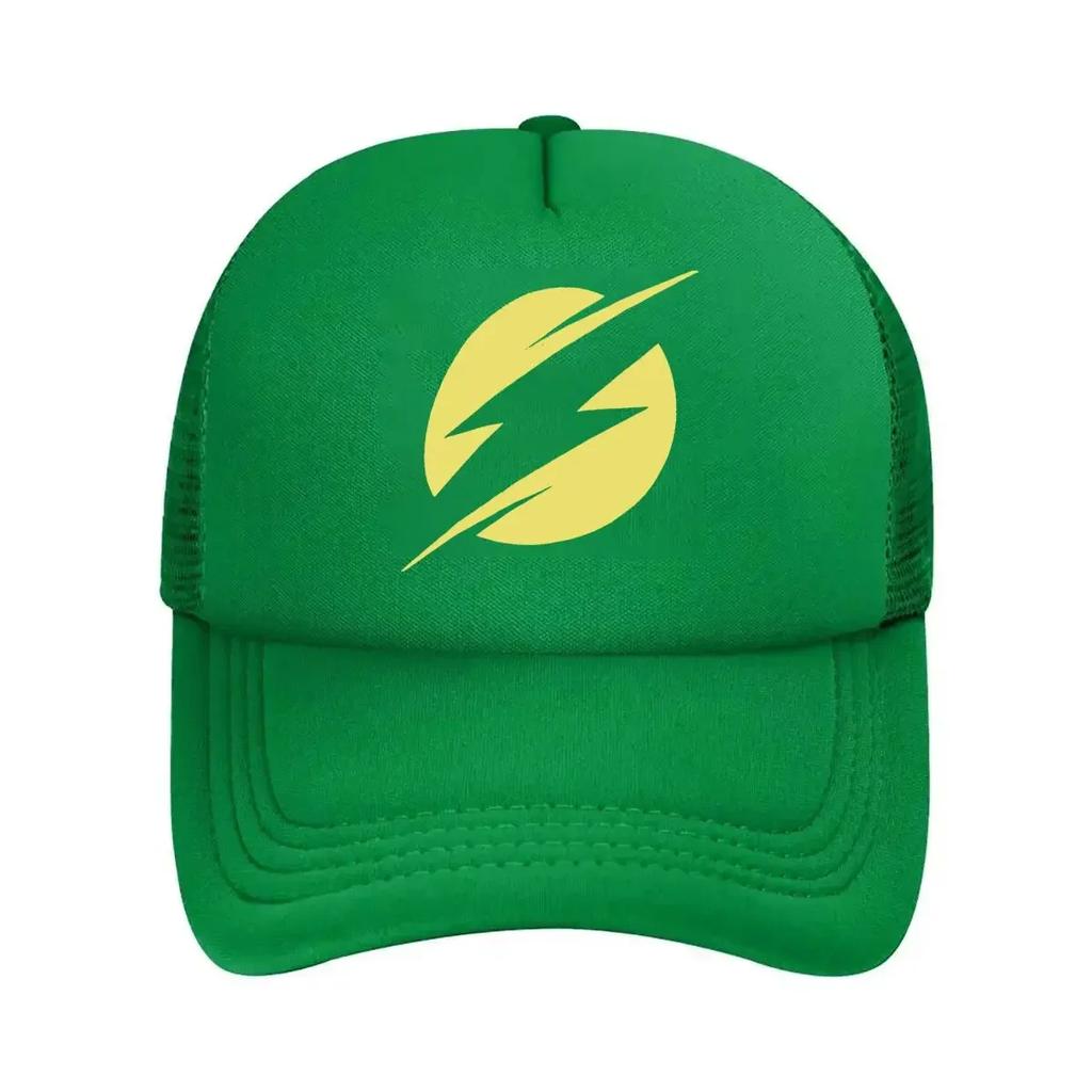 Yellow Bolt Sports Team Art Design Mesh Baseball Cap