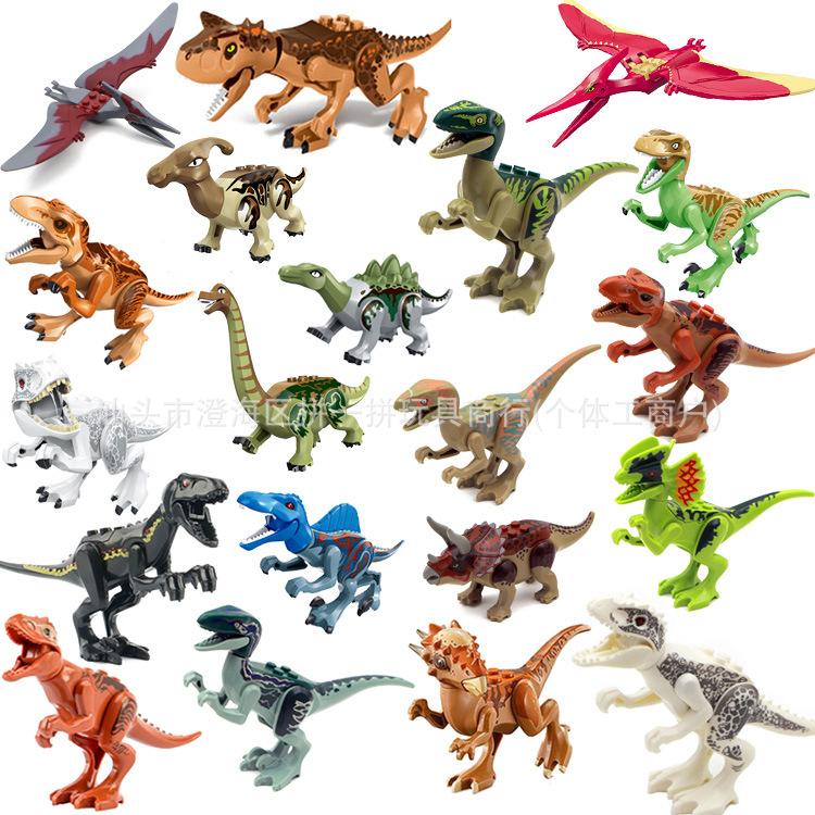 Dinosaur Building Block Model Tyrannosaurus Rex Pterosaur Triceratops Velociraptor Small Particle Assembly Children'S Toys