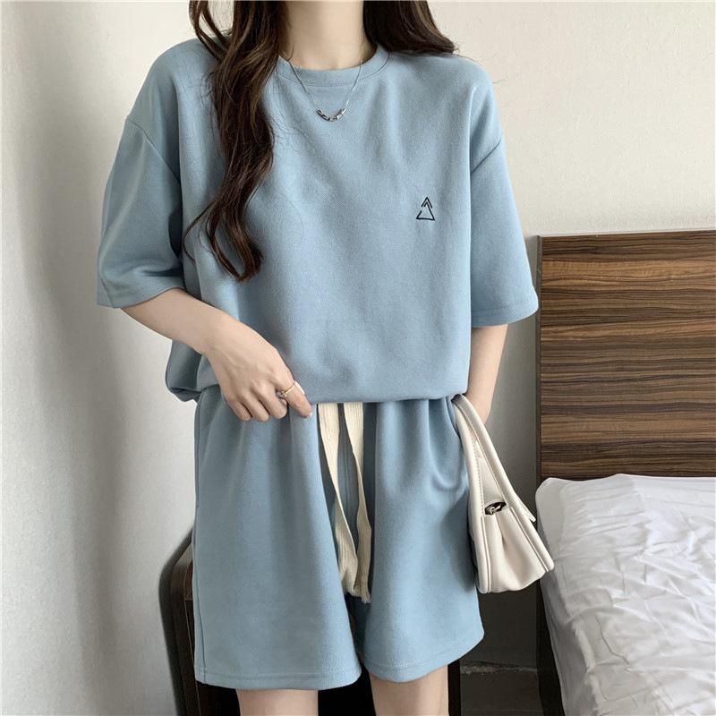 

Summer Casual Sportswear Set - Light Summer Style, Loose Fit, Large Size, Versatile, Two-piece Set Including Short Sleeve Shirt and Short Pants XXL синій