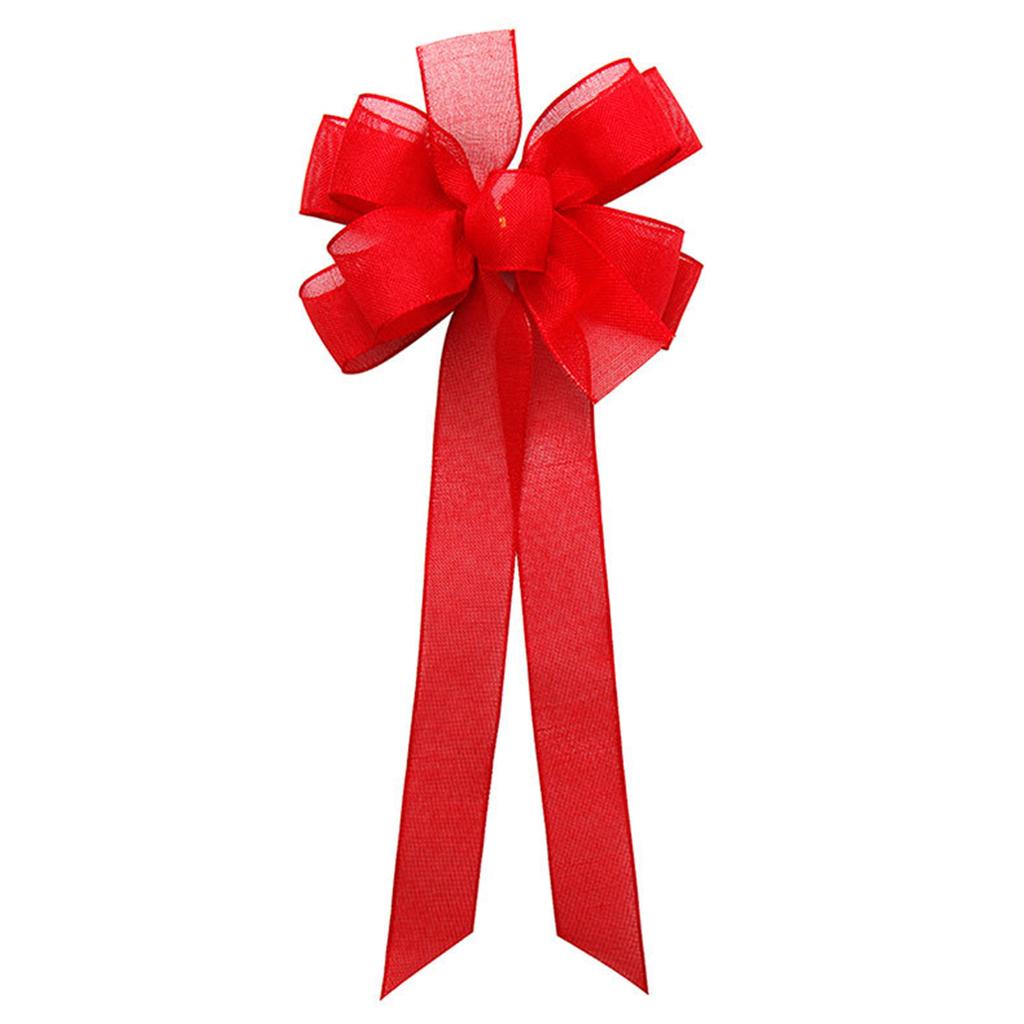 Weihnachtsbaum Großer Roter Spitze Leinen Karomuster Schleife Handgemacht Geschenkbox Verpackung Dekorative Große Schleifen Silvesterparty Hochzeitsdeko