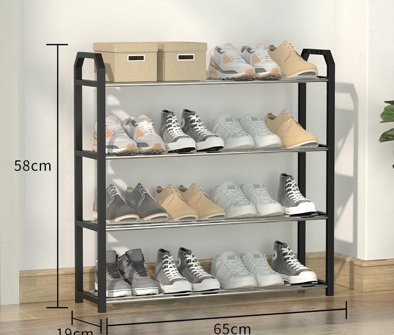Multi-layer Assembly Simple Shoe Rack, Dustproof Storage Shoe Cabinet Dormitory Home Solid Metal Shoe Rack