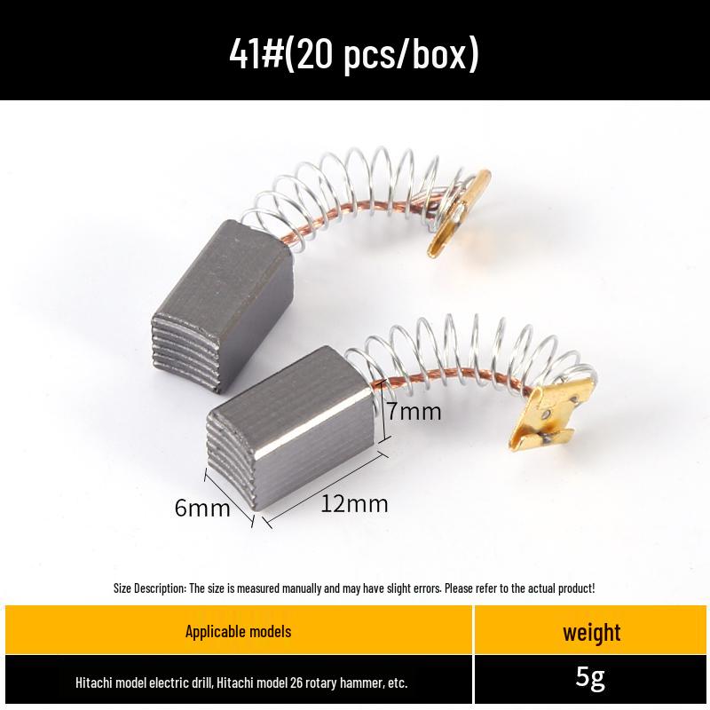 Carbon Brush Set for Angle Grinders, Cutting Machines, Hand Drills, Polishers, Sanders, Impact Drills, and Motors