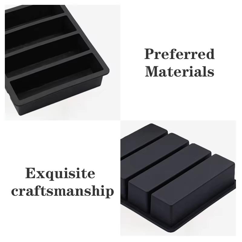 1pcs Strip-shap Ice Cube Trays Silicone 4 Grid Polychrome Durable Beer Drink Coffee Supplies Kitchen Easy-Release Ice Cube Molds