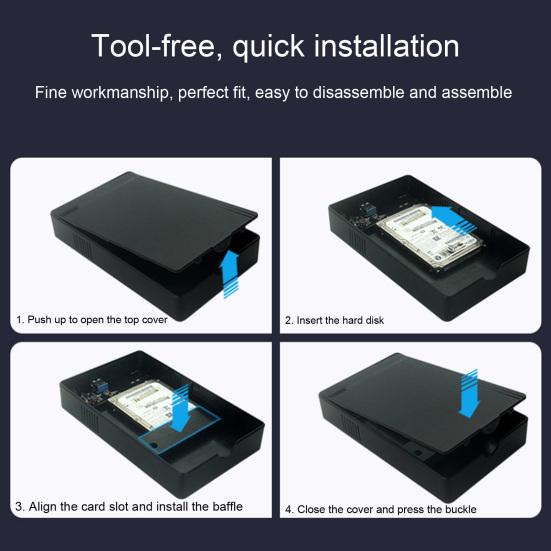 Set Data Storage ABS Enclosure 2.5/3.5 Inch HDD Driver-free Smart Sleep Hard Disk Case