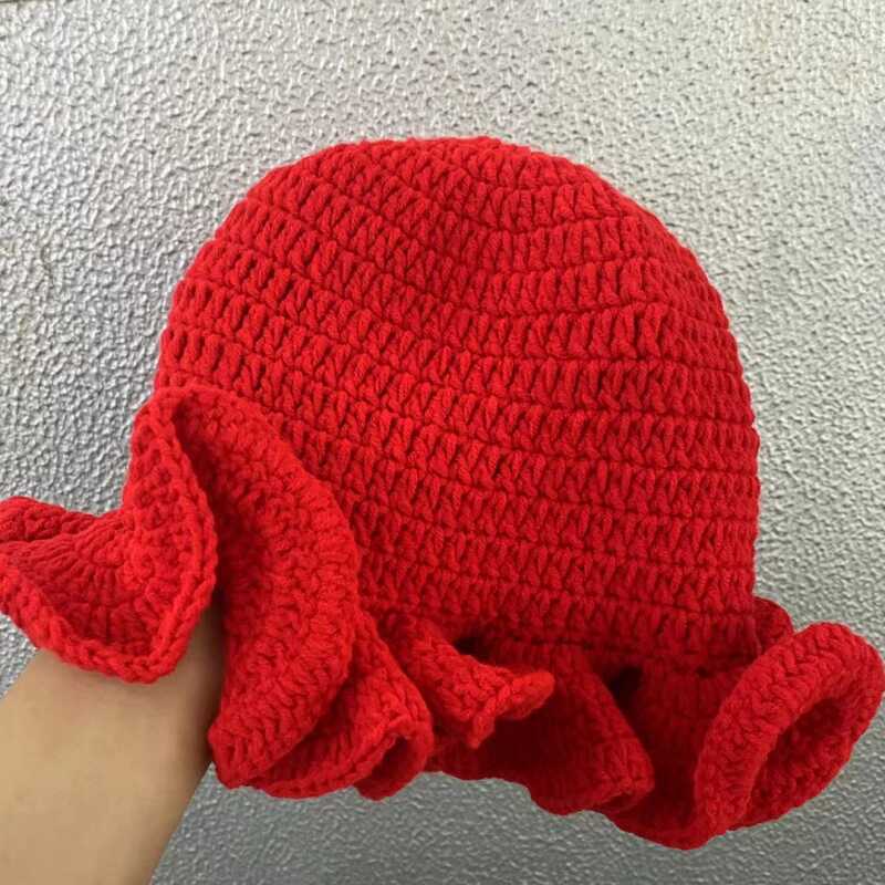 Korean Version Solid Color Cute Hat Autumn And Winter Hat Lace Up Woolen Hat Ruffle Edge Casual Knitted Fisherman Hat
