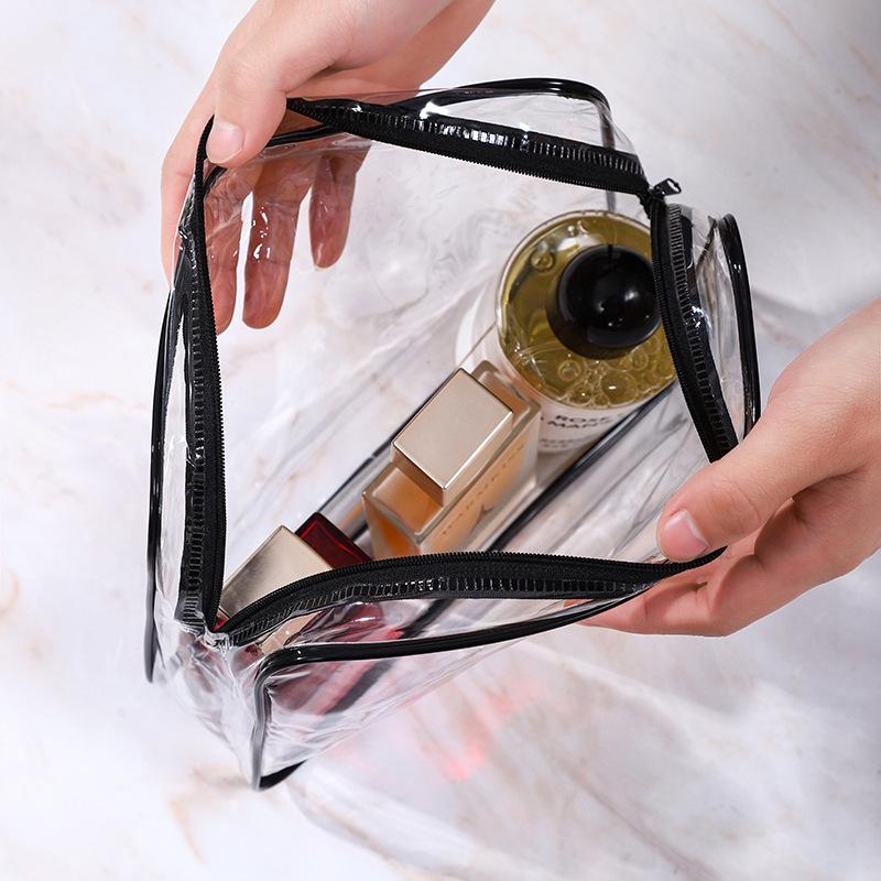 Large Capacity Transparent PVC Makeup & Toiletry Bag for Convenient Travel