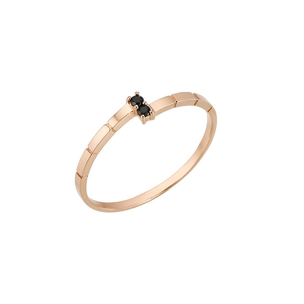 14K 18K Black Cubic Cross Ring