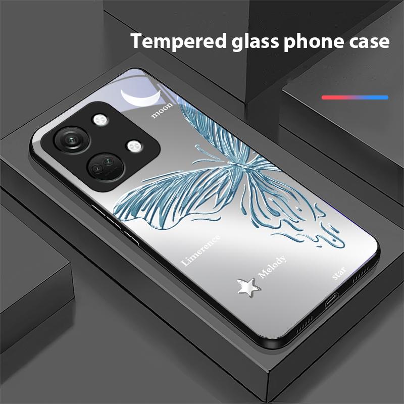 Metallic Butterfly Für OnePlus Nord 3 5 6T 7 Pro 8 12 10T Reno8 Lite 5G 10R Nord N30 Hartschale Panzerglas Handyhülle Schwarz