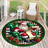 Cute Christmas Day Gift Bell Santa Claus Snowman Christmas Tree round rug Home Soft Decorative Anti slip Chair Mat Carpet Outdoor Floor Mat Carpet 91