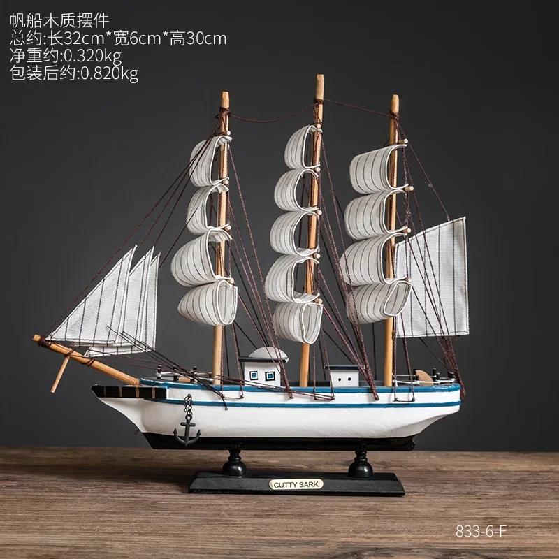 Creative Sailing Model Figurines Living Room TV Cabinet Wine Cabinet Office Table Miniatures Luxury High-end Decor Statua FYFM