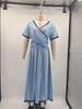 European & American V-neck Ruffle Big Swing Summer Dress - Women's Short Sleeve