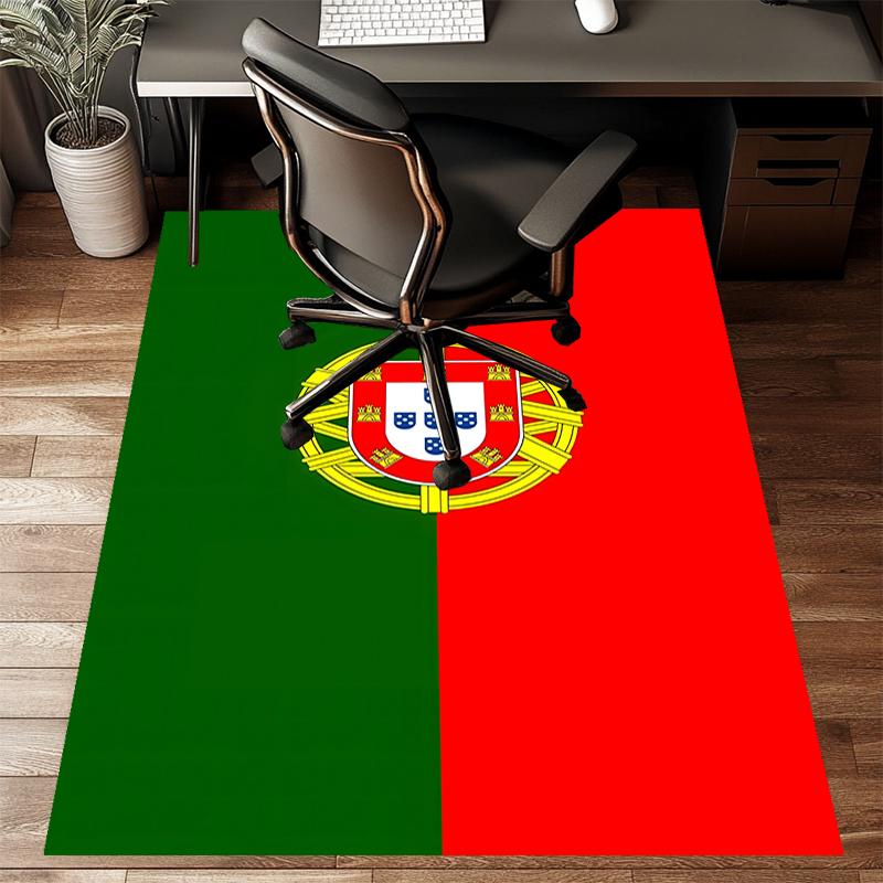 Portugal flag Polyester Carpet, Soft Indoor Mat for Office Chair, Living Room, Computer Desk - Decorative Home Office Rug Design