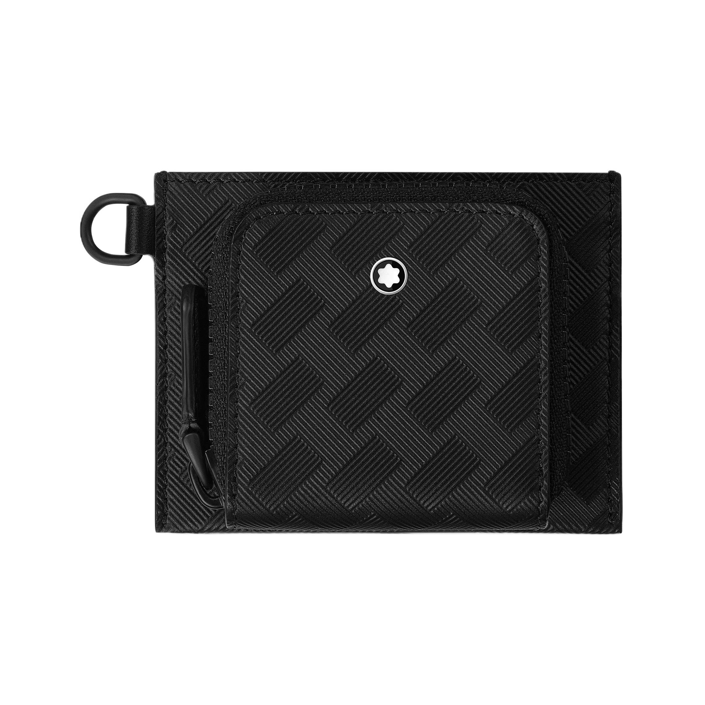 

Montblanc Extreme 3.0 Series Metal Accessories Brand Logo Full Grain Leather Panel Wallet Card Holder Men Wallets Black 129982 Basic Set (Bag+Dust Bag)