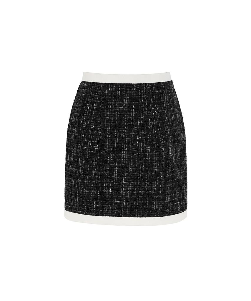 LULUCHOU Bling Tweed Skirt - Black