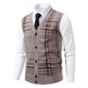 TUCANO Men's Plus Velvet Knitted V-Neck Cardigan Vest