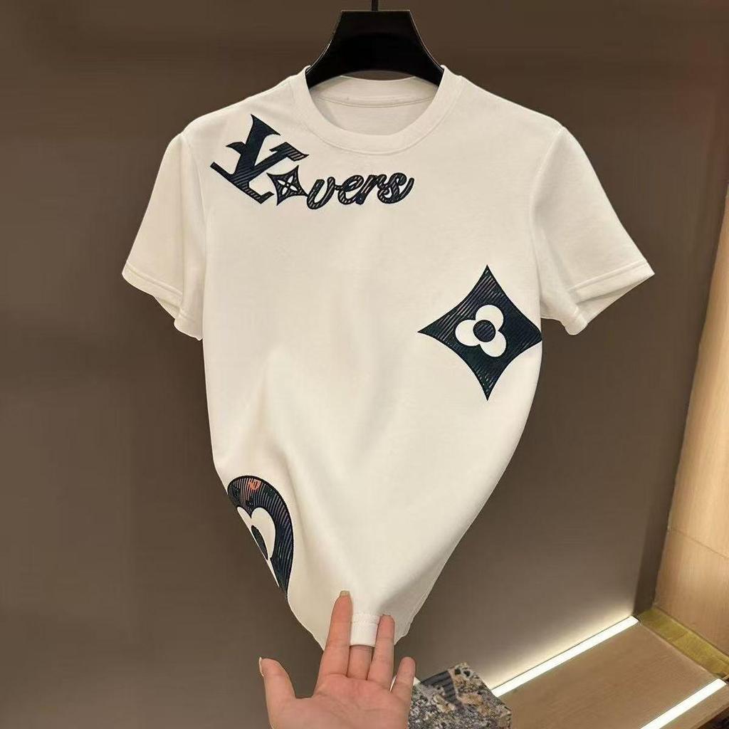 T-shirt décontracté à manches courtes en coton jacquard pour homme - Été 2026