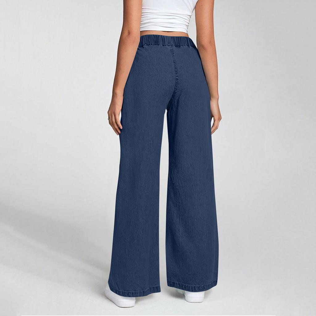 Women's High Waist Straight Leg Loose Casual Trousers Jeans