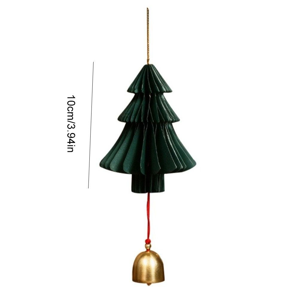 Paper Xmas Tree Pendant 3D Christmas Tree Ornament Creative Christmas Bell Ornament  Tree Scene