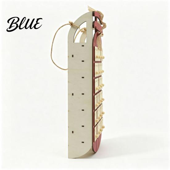 Holiday Surprise Storage Drawers Desktop Calendar 24-Day Sleigh Advent Box Wooden Countdown with Calendar Christmas