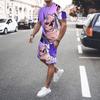 Men's sports suit short sleeved T-shirt and summer fashionable football shorts two-piece set new 2025