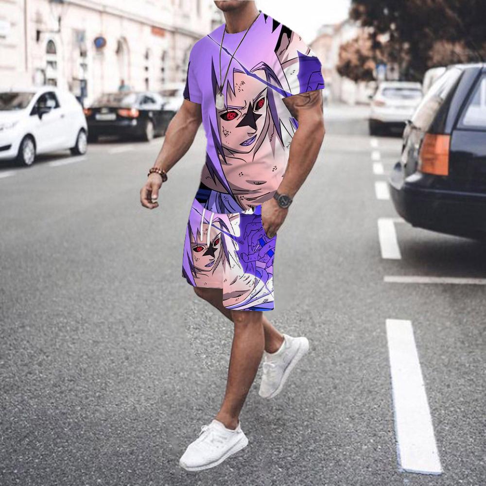 Men's Sports Suit Short Sleeved T-shirt and Summer Fashionable Football Shorts Two-piece Set New 2025