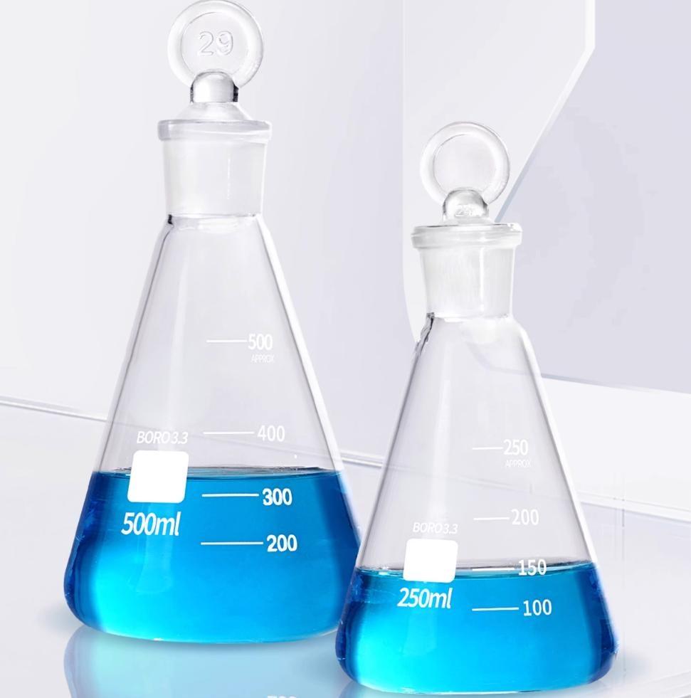 Stoppered Conical Flask 50ml/19# flat-bottomed