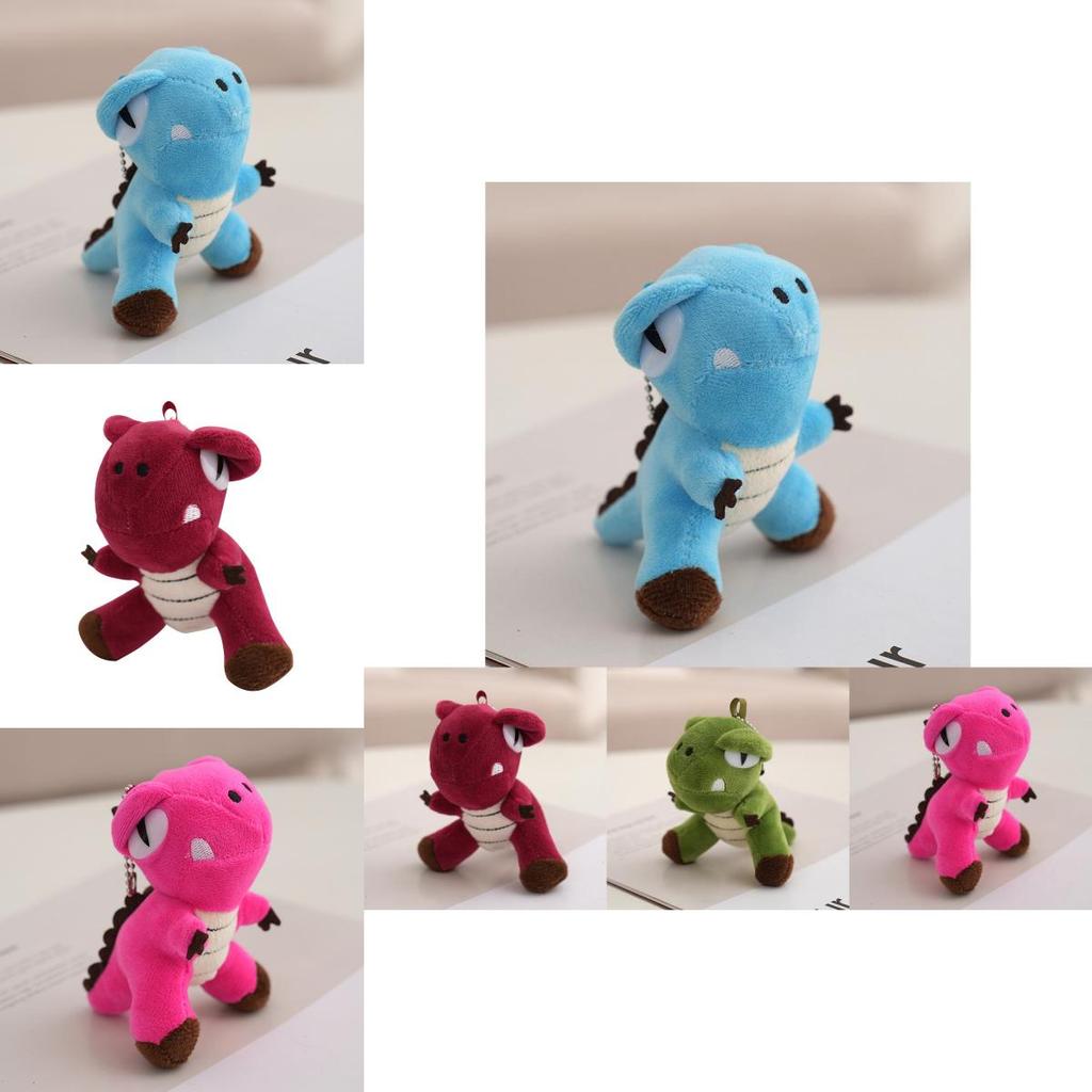 Adorable Dinosaur Plush Keychain Soft Pp Cotton Stuffed Animal Bag Charm
