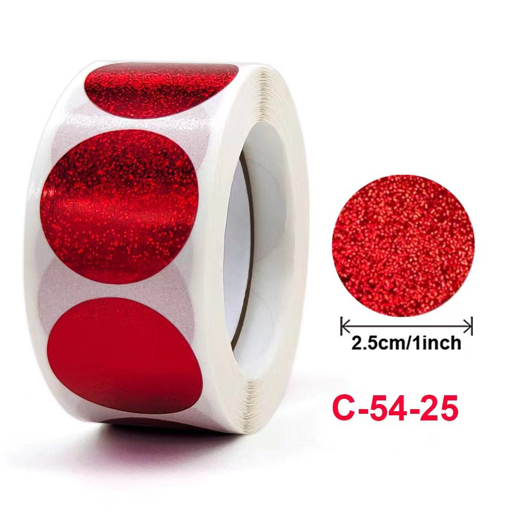 500 Colorful Laser Glitter Reward Stickers – Round Adhesive Seals for Gifts & Packaging