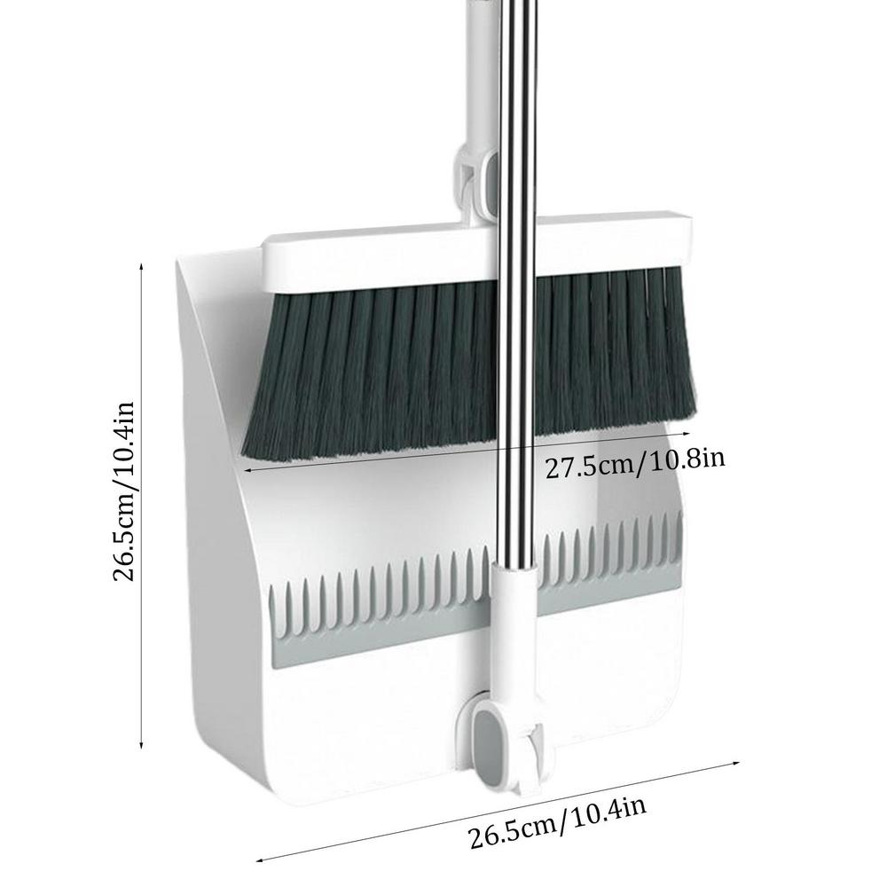 Broom And Dustpan Kitchen Broom And Dustpan Set Cleaning Kit Long Handle Design 180 Degree Rotation Ergonomic Soft EVA Foam