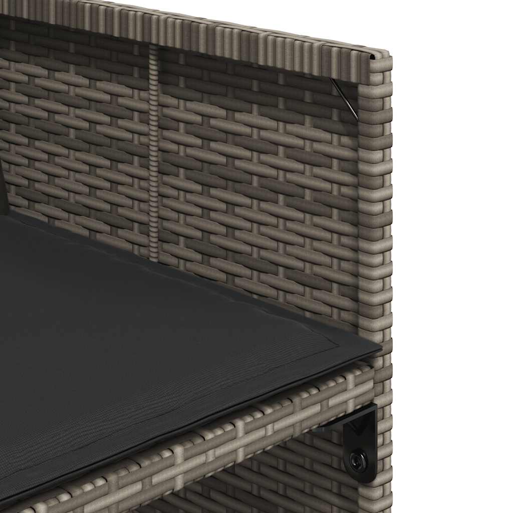 Vidaxl 7-Cz. Set di Mobili da Giardino con Cuscini, Grigio, Rattan PE