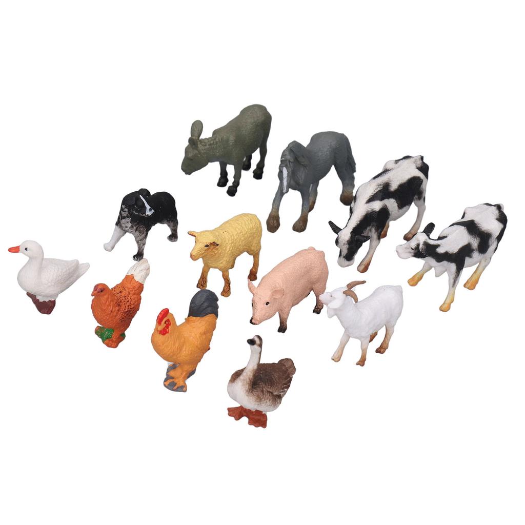 Children Farm Animals Figures Toy Solid Simulation Plastic and Synthetic Resin Poultry Playset