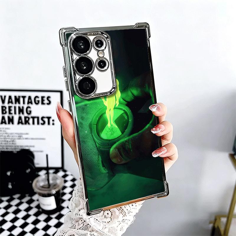 Cartoon Ben 10 Plating Phone Case For Samsung Galaxy S24 S25 FE S26 Edge S23 Ultra S22 S21 Plus S20 Anti-Fall Airabag Cover