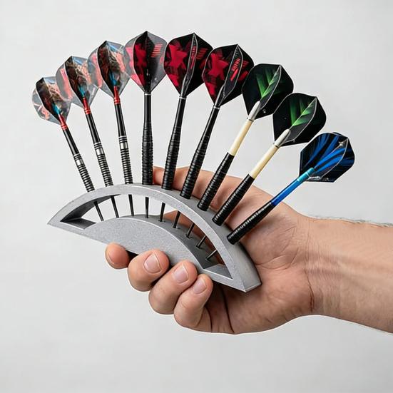 Wall Mount Dart Holder Holds Up to 9 Dart 3D Printed Space Saving Soft Steel Dart Organizer Stand Storage Rack Dart Accessories