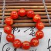 Dragon Tree Blood Sediment Bead Bracelet: Buddhist Beads, Gold Thread, Red Willow - Unisex Cultural Accessory