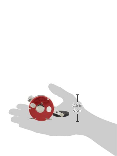 AbuGarcia Ambassadeur 6501CS Rocket Red Left-Handed Counterbalanced Handle Round Reel for Cage Fishing
