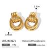 Youthway Threaded Gold  Patchwork Minimalist Stainless Steel  Earring Women Color Charm Trendy Fashion Temperament Jewelry