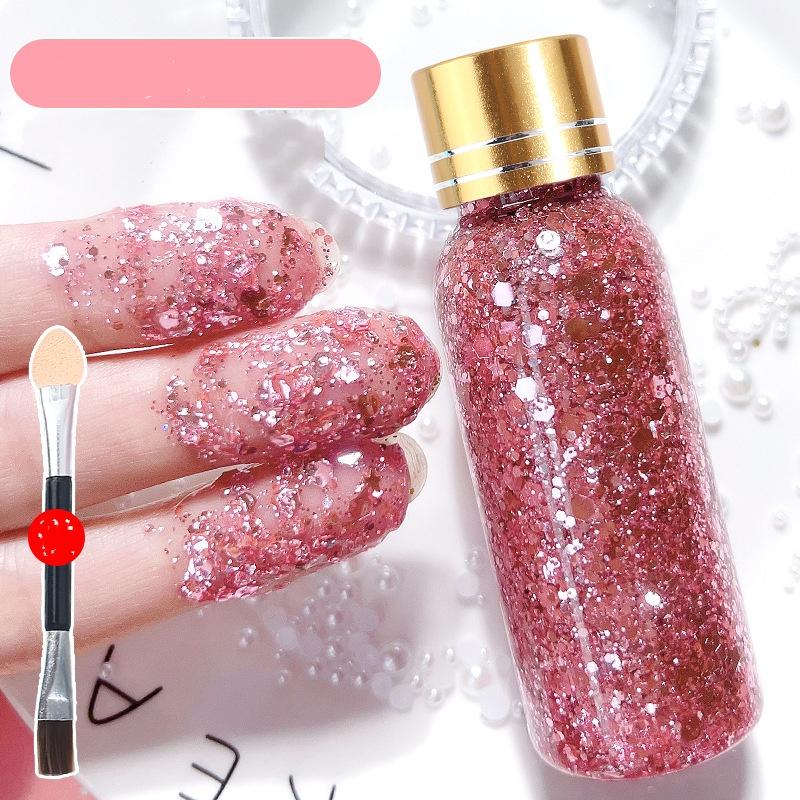 Super glänzendes Glitzer-Lidschatten-Gel - Kein Kleber erforderlich Glitzerpigment für Bühnen-Make-up, Schüleraufführungen, Heller Kristallperlen-Schimmer-Augen-Make-up
