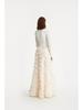 Elegant Long Sleeve 3D Floral Rose Party Dress