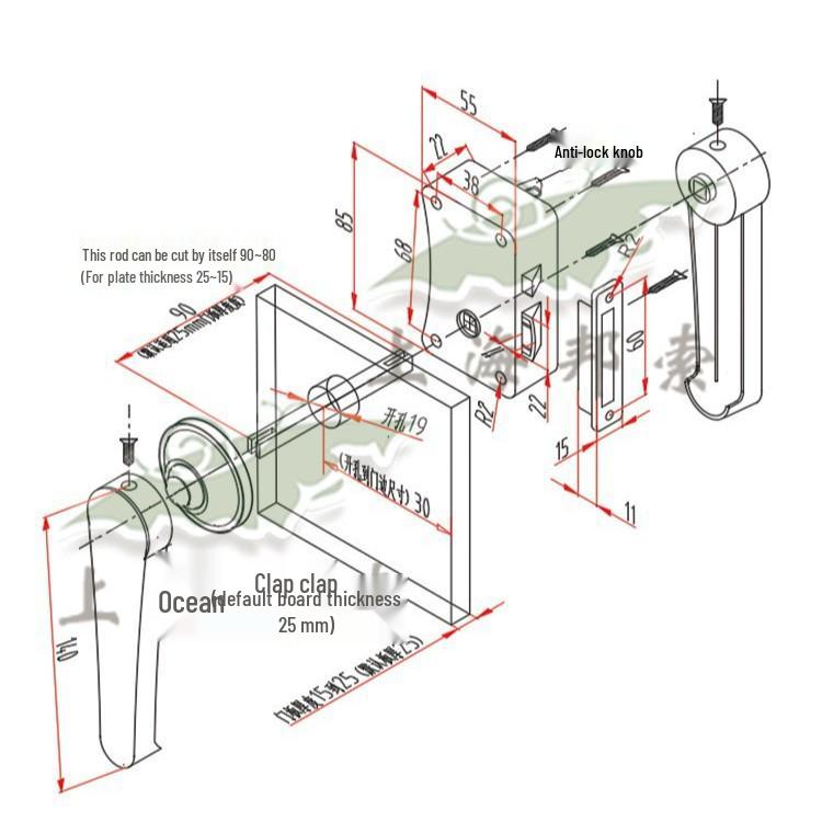 RV Double-Opening Bathroom Lock with Deadbolt for Travel Trailers - FC304-1
