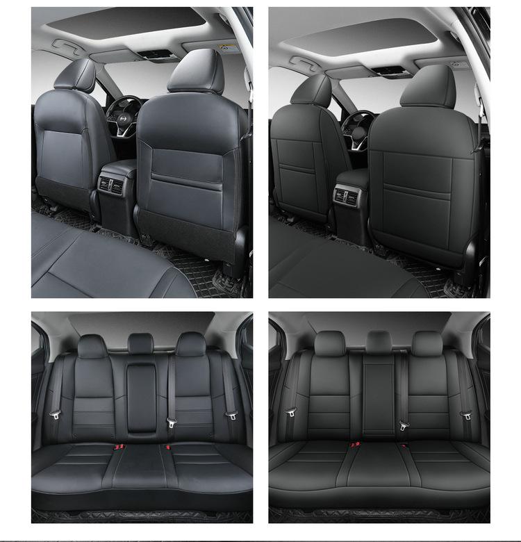 Sylphy Full Leather Car Seat Cushion - New Universal Model for Five-Seat Cars, Suitable for All Seasons