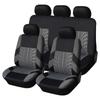 KING BISON Universal Front Car Seat Set of Front and 3D Embossed Covers, Protectors, 5, Rear, Breathable, Washable, (Gray)