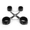 Sex toys sm props anti-back bondage cross buckle plush 3-piece set sm tuning binding handcuffs foot cuffs adult self bondage